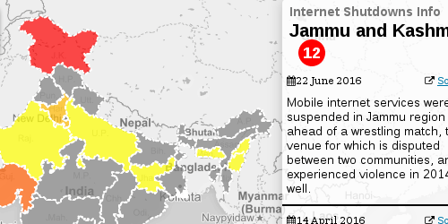 Internet Shutdown Tracker – India (2013-2016)