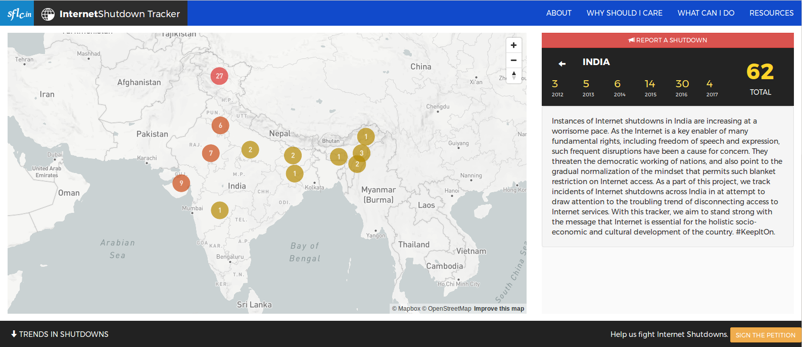 [Press Release]: ‘Internetshutdowns.in’ launched by SFLC.in as a one stop destination for resources on Internet shutdowns in India