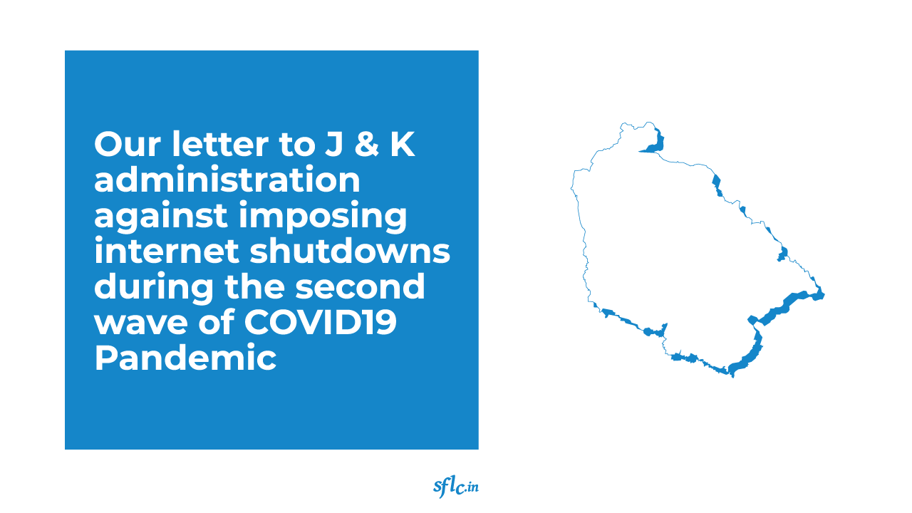 Our letter to the Jammu and Kashmir adminstration against imposing shutdowns during the deadly second wave of COVID-19 Pandemic