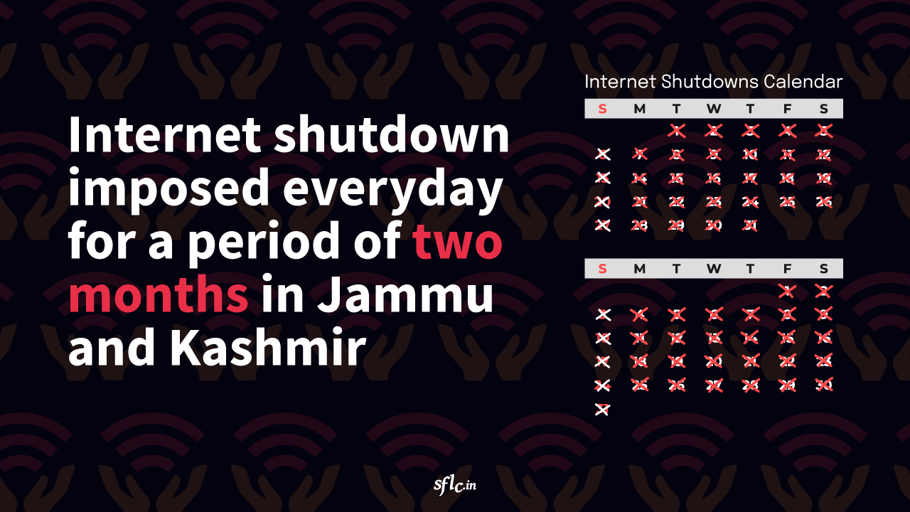 Internet shutdown imposed everyday for a period of two months in Jammu and Kashmir: RTI